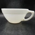 VINTAGE Fire King White Milk Glass Batter Mixing Bowl w/ D Handle & Pour Spout