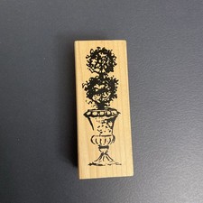 Rubber Stamp - Wood Mounted. Art Impressions Floral Vase K-2592