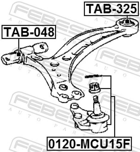 Fits FEBEST TAB-325 REAR BUSHING, FRONT CONTROL ARM