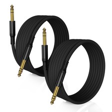 6.35mm TRS Instrument Cable 10FT 2-Pack,1/4 Inch Male Guitar Cord