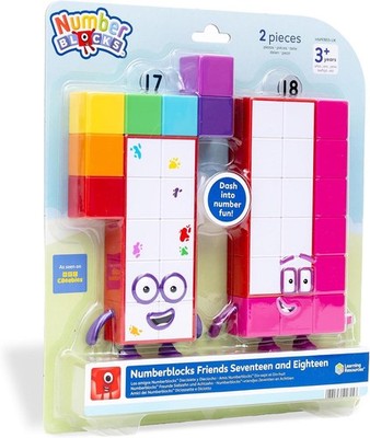 Numberblocks Friends Seventeen and Eighteen Figurenpaket Mathe CBeebies Spielzeug