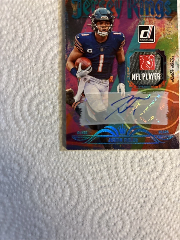 2023 Panini Donruss Jersey Kings Justin Fields #JK-14 Autographs /10 (AU, MEM) - Image 4 of 4