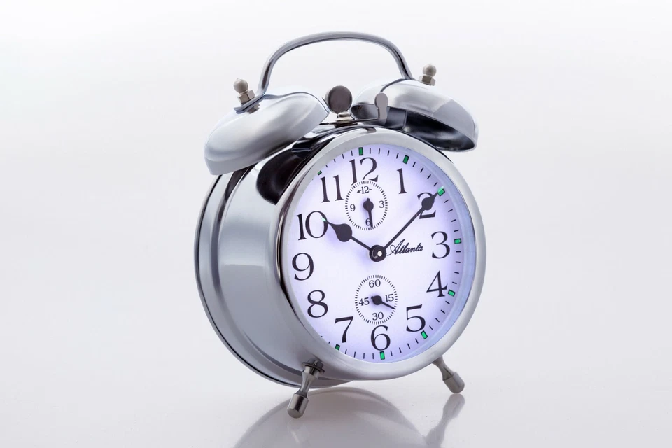 Glockenwecker 1058/19 Silberfarben Laut Nostalgie Handaufzug Mechanisch  - Bild 2 von 4