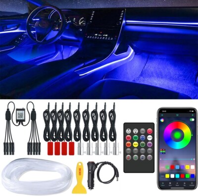 Luces interiores del coche con aplicación y control remoto 16 millones de colore