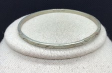 Vintage Sterling Silver 925 Southwestern Etched Bangel Bracelet 8" LL734