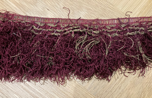 Antike italienische Edelmetall Fransen - 52" x 3,5" - Burgund & Gold - Stil des 17. Jahrhunderts - Bild 2 von 5