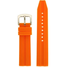 Watch Band Silicone Rubber Heavy Orange 22mm