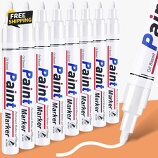 White Permanent Marker Waterproof - 8 White Paint Markers for Metal Surfaces