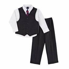NAUTICA 12M, 24M Baby Boys Pin Stripe 4-Piece Vest Set NWT 50