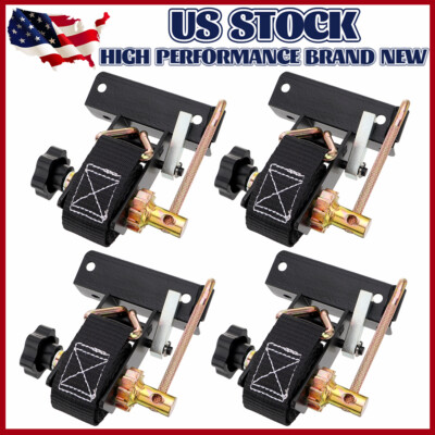 4 Pcs Ladder Rack Ratchet Straps 1.5''x7.5'' Retractable 500 lbs Load Heavy Duty