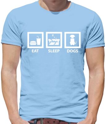 Eat Sleep Dogs - Herren T-Shirt - Welpe Hund Haustier Hund süß Geschenk Liebe