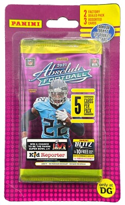 MJ Holding 2022 Panini Absolute 2021 Football NFL 2 Factory Packs + 3 Assorted