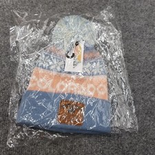 Boulder Colorado Beanie Knit Hat Cap Blue Orange Youth Kids Pom Ski Snowflake