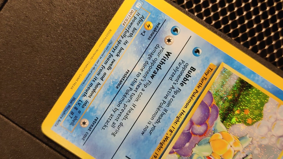 Pokemon Squirtle 001/034 Holo Pokemon Card Game Classic English