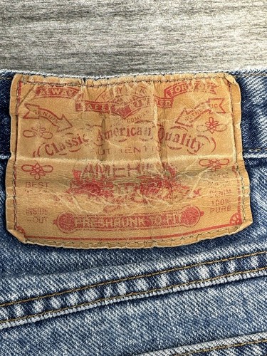 VTG Perry Ellis America Blue Jeans Denim Mens 34W 34L 4R5000 Scovill USA Made - Picture 19 of 20