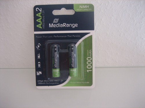 2 Piezas NUEVO Media Range AAA Batería MICRO BATTERY HR03 NiMh-Accu 1000mAh - Imagen 16 de 17