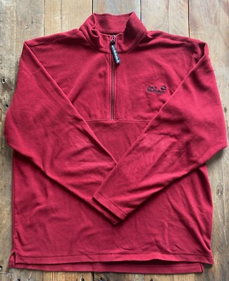 Jack Wolfskin Tecnopile Lightweight Fleece 1/4 Zip - Red - Medium