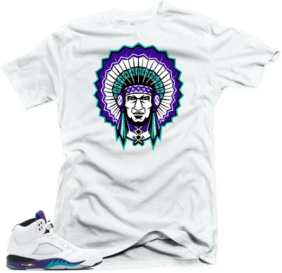 Shirt to Match Jordan 5 Grapes Fresh Prince Sneakers.Chief 5 White Tee