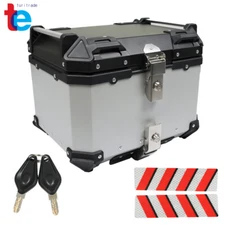 Aluminum Motorcycle Rear Top Case Trunk Luggage Tour Tail Box Storage Silver 45L