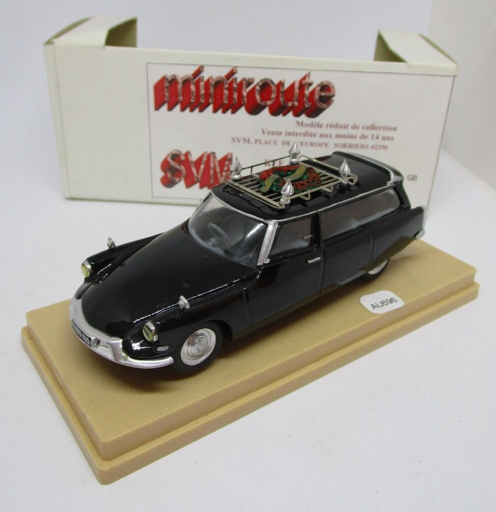 Miniature 1/43 MINIROUTE - Citroën DS Corbillard Noir - Réf 77 - Kit Résine Monté - France