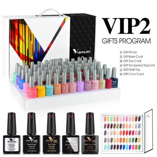 Venalisa Gel Nail Polish Kit 60 New Colors VIP2  UV LED Nail Art Whole Set 60Pcs - Photo 1 sur 3