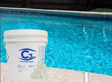 C3... 1" Stabilized Trichloro Chlorine Tablets for Swimming Pools (Choose Size)