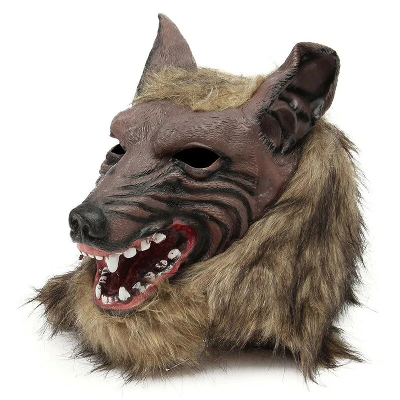 Halloween Wolfman Face Mask Werewolf Wolf Head Masks Latex Cosplay Costume Props