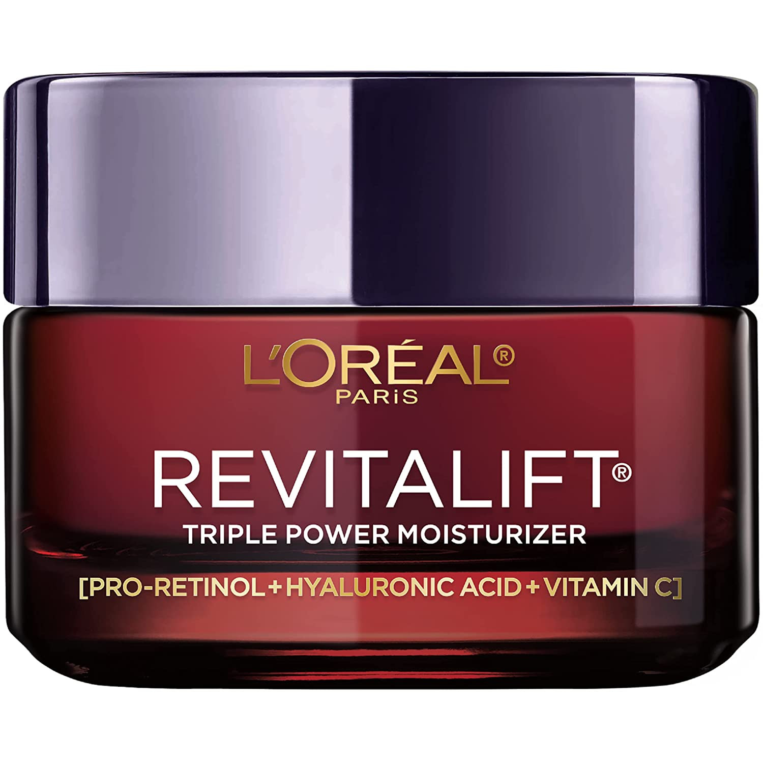 Hidratante facial antienvejecimiento L'Oreal Paris Revitalift triple potencia, retinol profesional,