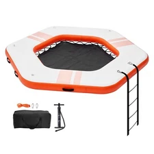 Inflatable Floating Dock ø8.5FT Water Dock Platform with ø5FT Mesh Pool
