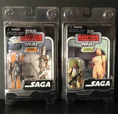 Star Wars ESB Bossk IG-88 Bounty Hunter VOTC VTSC 3.75 Carded Figure Set