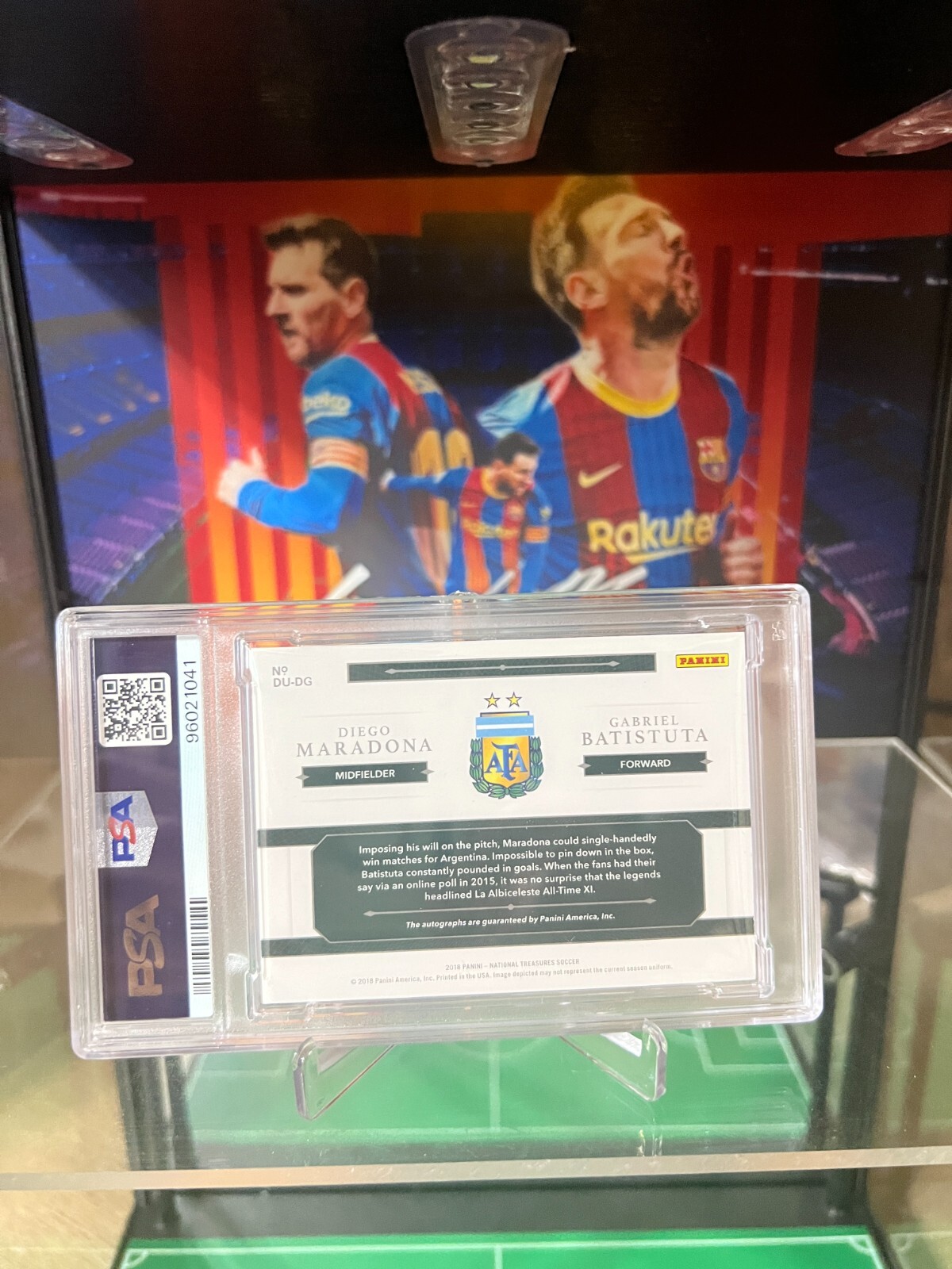2018 National Treasures Maradona/Batistuta Bronze Dual Auto /15 PSA 10 view 8