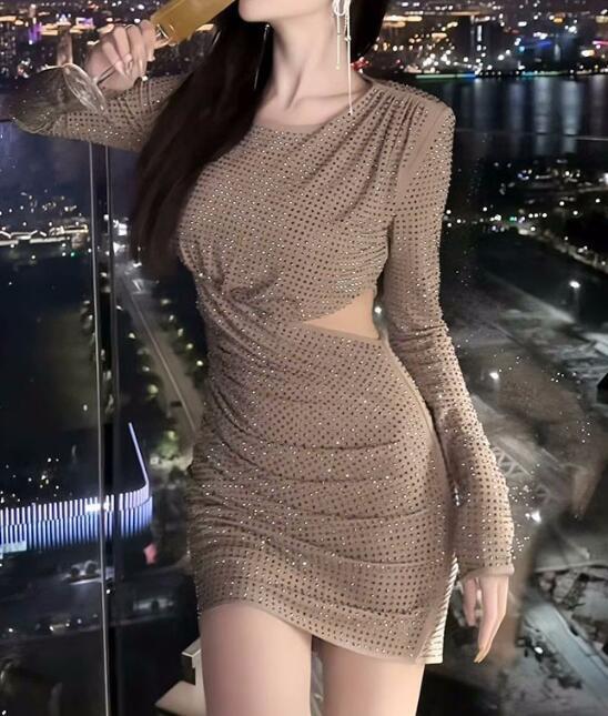 slim fit dress slacks Black Bow Glove Slim-Fit Sheath Mini Dress M