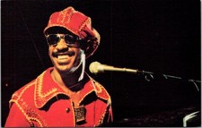 Stevie Wonder Famous Musician Photo Vintage Chrome Postcard A41