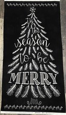 Tis the Season to be Merry Timeless Treasures Jolly Cotton Fabric Panel 23 x 43
