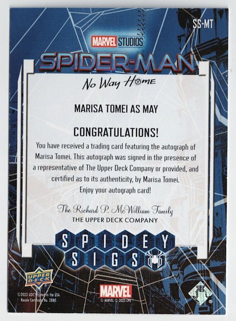 2023 Upper Deck Spider-Man No Way Home Spidey Sigs Auto 2023 Upper Deck Spider-Man No Way Home Spidey Sigs Auto