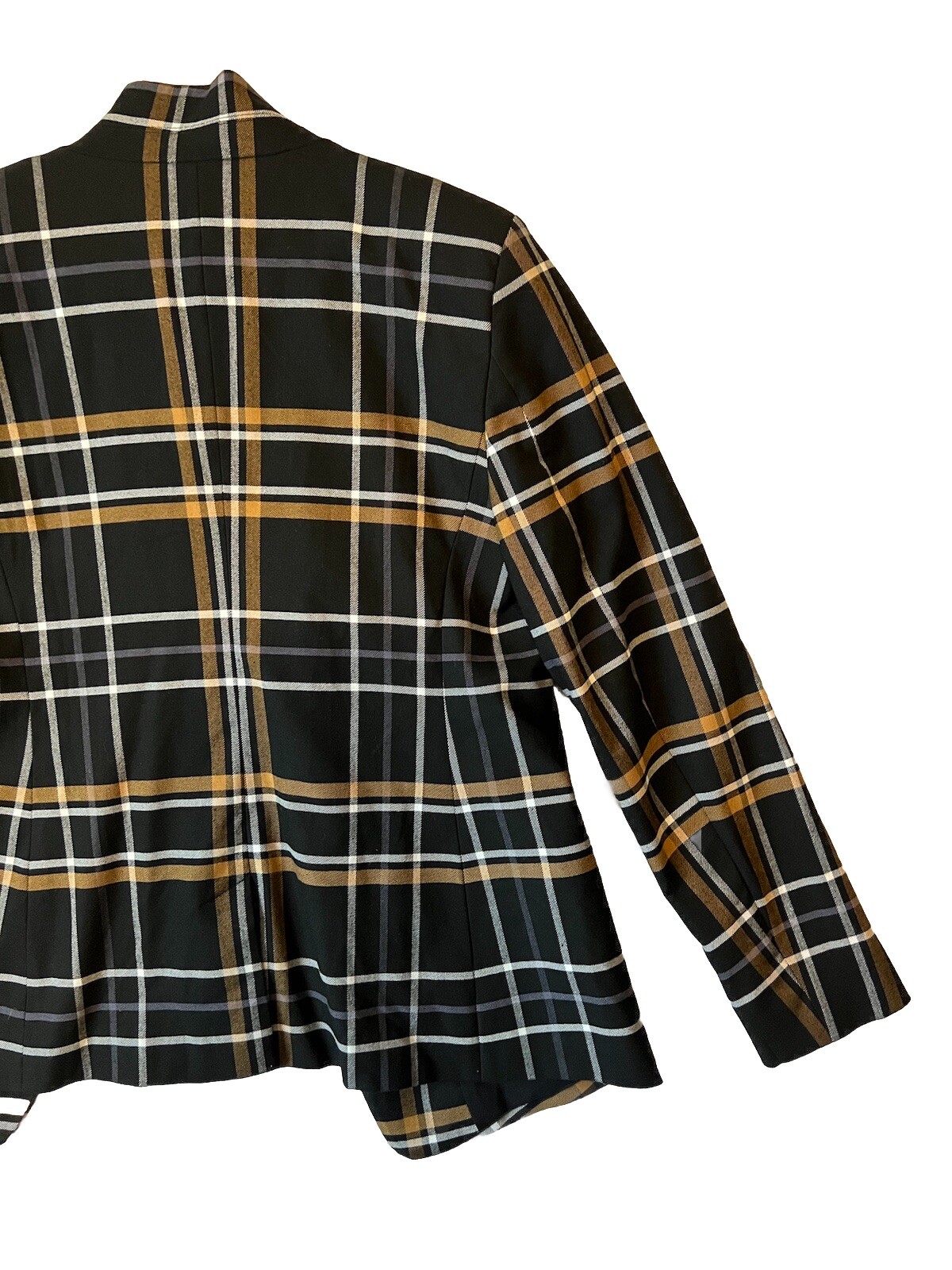 LOFT Outlet Plaid Single Button Lined Structured … - image 10