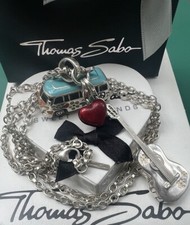 Massive Thomas Sabo Hippie Kette & Vw Bulli Bus& Gitarre Medaillon & Herz Charm
