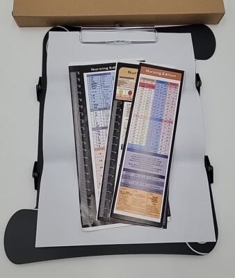 Nursing Clipboard with Nursing Edition Cheat Sheets Aluminum Foldable Nurse Clip
