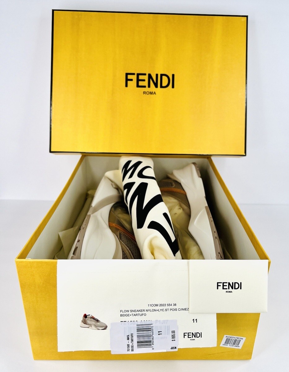 FENDI Flow FF Nylon Transparent Mix Media Logo Sneakers UK FENDI Flow FF Nylon Transparent Mix Media Logo Sneakers UK
