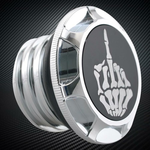 Chrome Middle Finger Fuel Tank Gas Cap 