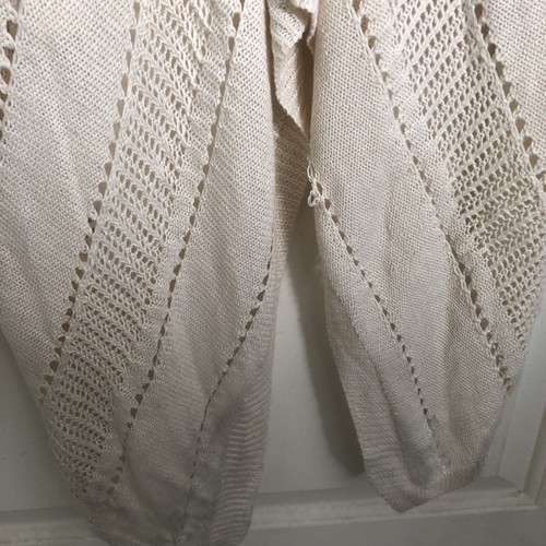 Knox Rose Open Front Cardigan Womens XL Ivory BOHO Open Weave sweater lace NEW - Picture 6 of 9