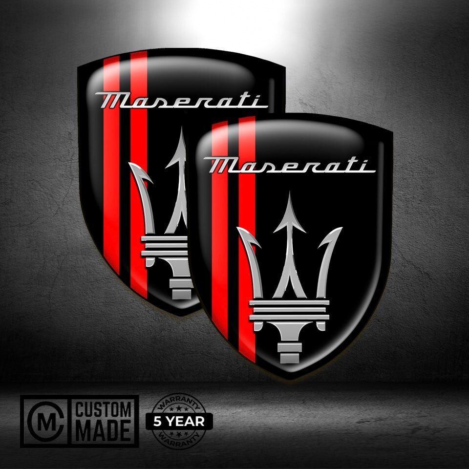 Maserati Sticker | Fender Badge Decal | Side Logo Trunk Bumper Laptop ...