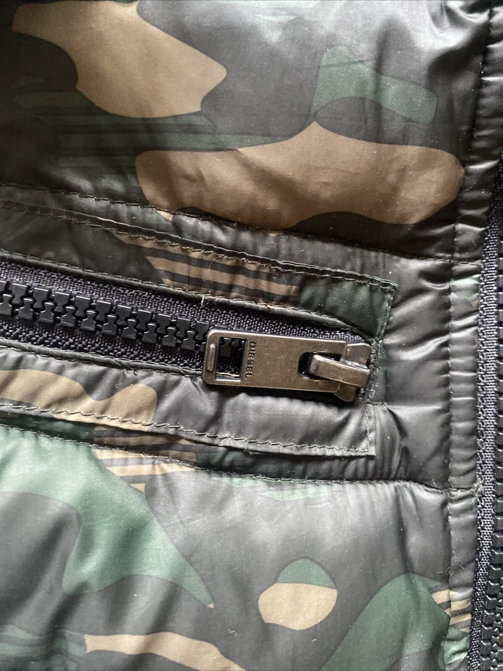 Jaqueta Diesel Masculina 10 Camuflagem Juventude Puffer Zíper Completo Snap Com Capuz LEIA - Imagem 2 de 4