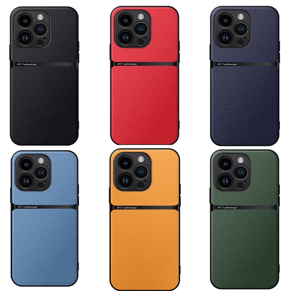 Funda Trasera Híbrida TPU Cuero PU Magnética para iPhone 15 Pro Max 12 Pro Max 14 Foto 2 de 4