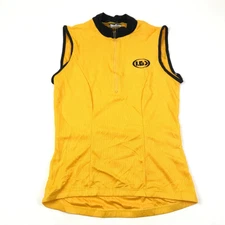 Louis Garneau Cycle Jersey Womens Size Small Yellow Black Shirt Tank Sleeveless