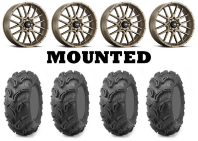 Kit 4 Maxxis Zilla Tires 27x10-14/27x12-14 on ITP Hurricane Bronze Wheels FXT