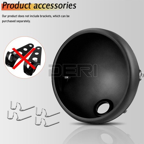 7" Inch Round Headlight Headlamp Housing Bucket Cover Shell Universal Motorcycle - Picture 6 of 9