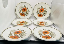 Vintage  X6 Meakin Poppy Dinner Plates 23 cm NETFLIX Sex Education Crockery