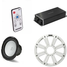 Kicker Marine KPX500.1 Powersports Amp  10" Free Air 2 Ohm  White Grill  S...