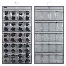 Dual Sided Hanging Sunglasses Organizer Storage Wall Mounted Eyeglasses Holde...